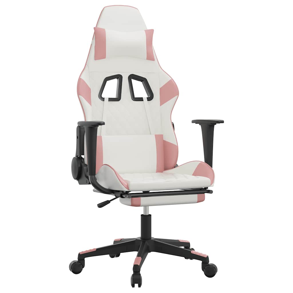 Gaming-Stuhl mit Massagefunktion Schwarz und Blau Kunstleder