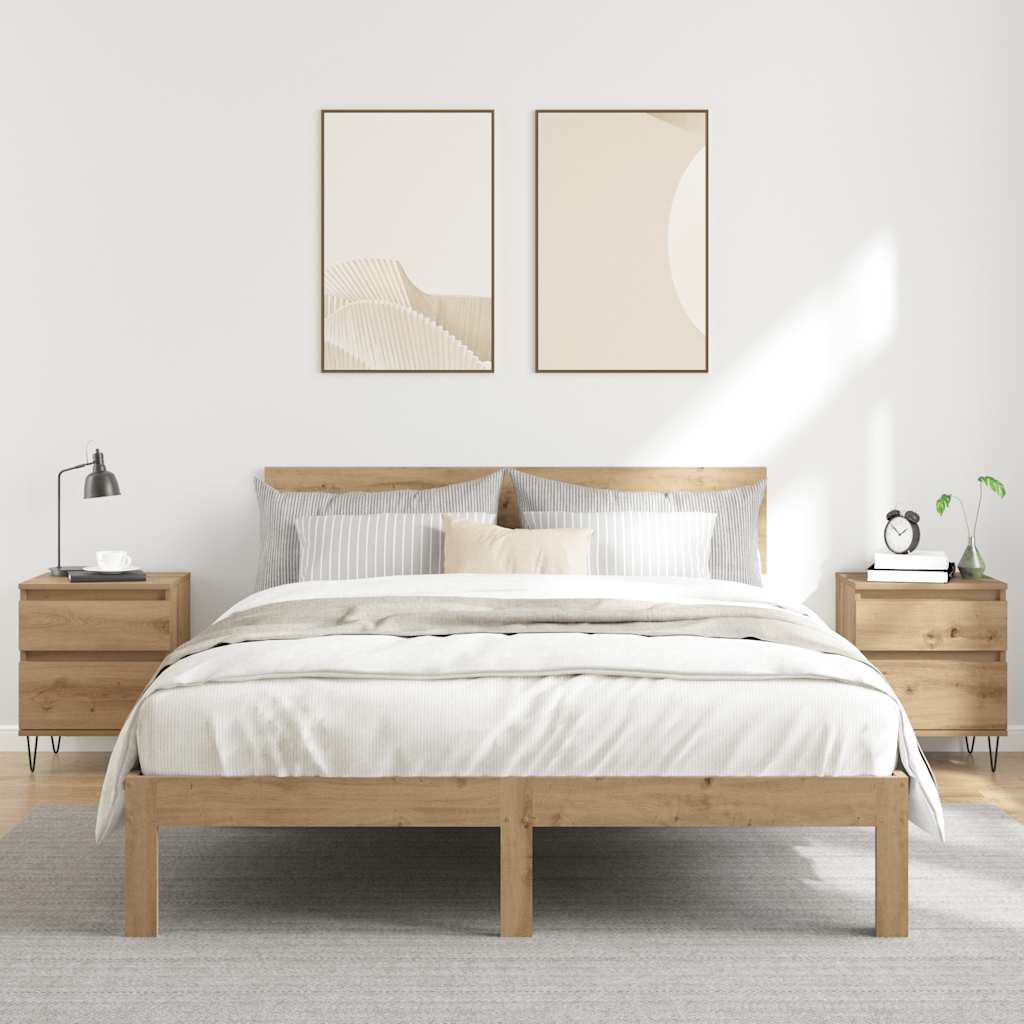 Bettschrank Schwarz Eichen-Optik 40 x 35 x 50 cm Holzwerkstoff
