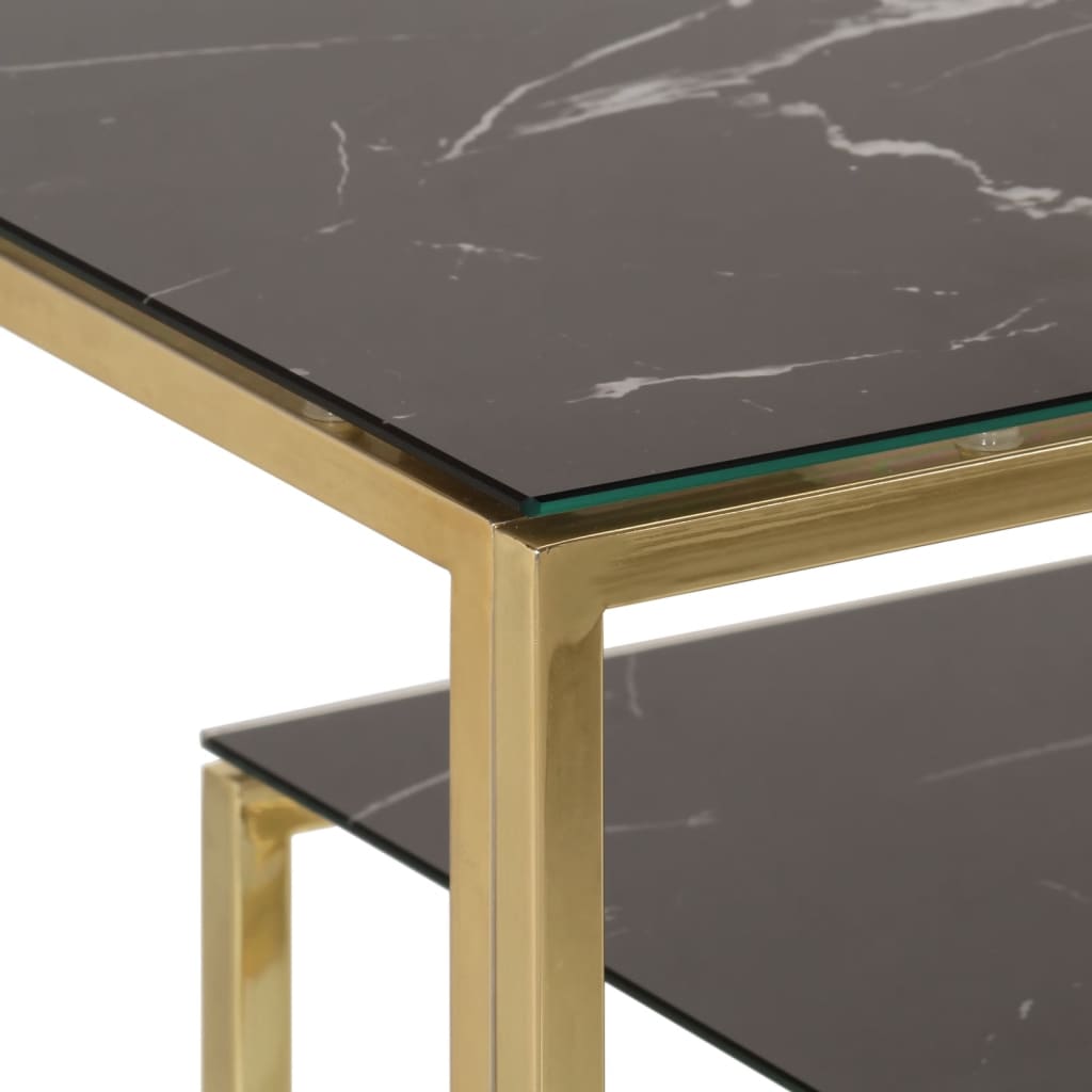 Konsolentisch Golden Edelstahl und Hartglas