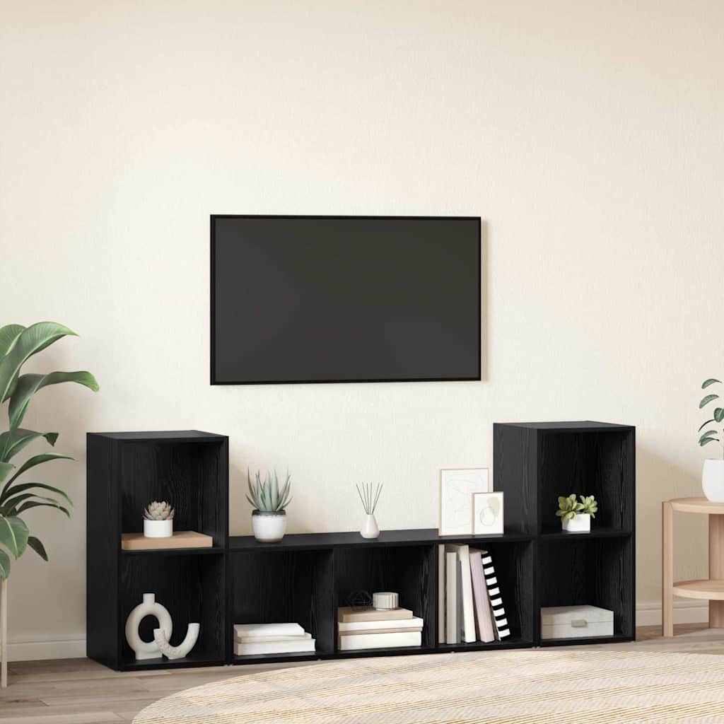 3-tlg. TV-Schrank-Set Weiß Holzwerkstoff