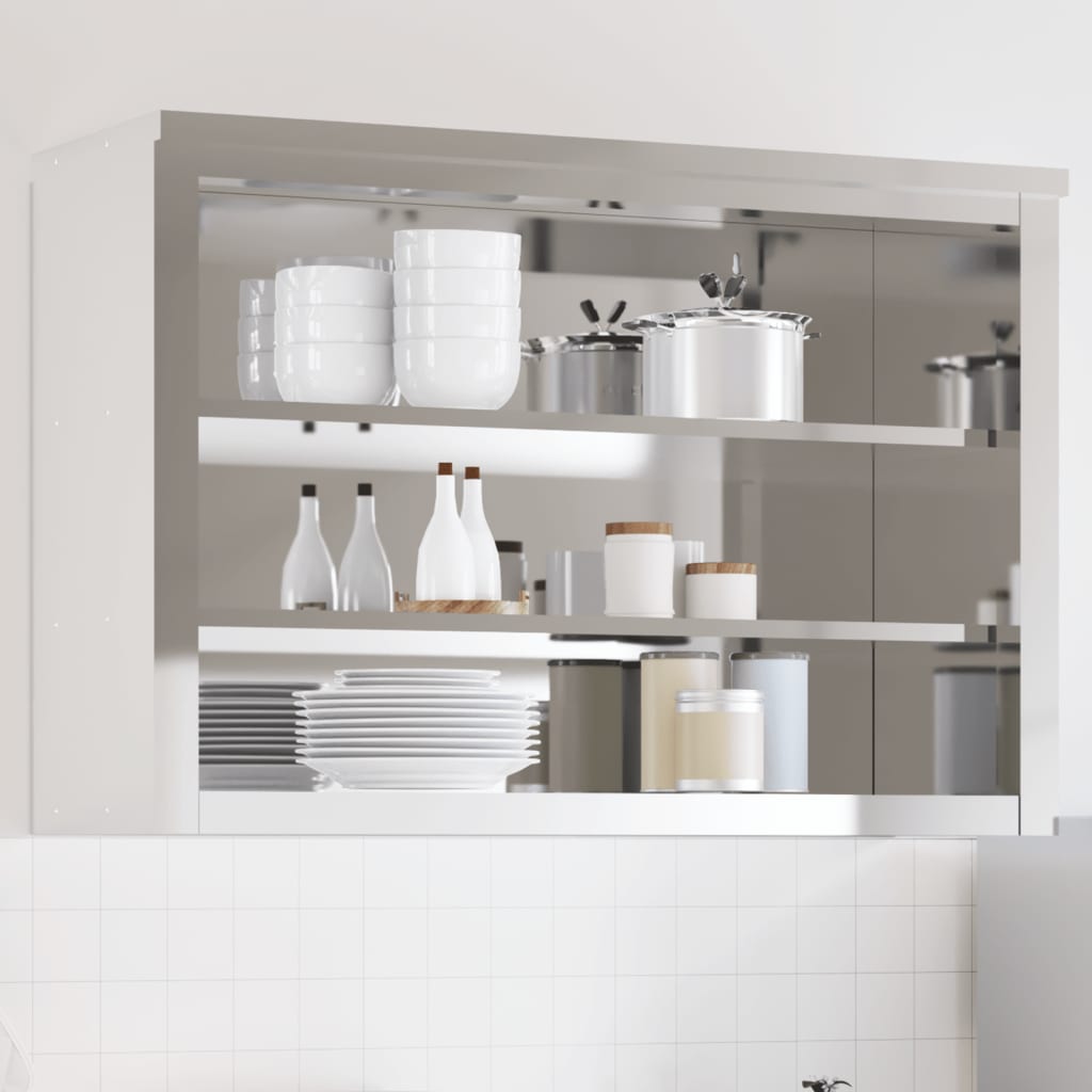 Küchen-Wandschrank mit Schiebetüren Edelstahl
