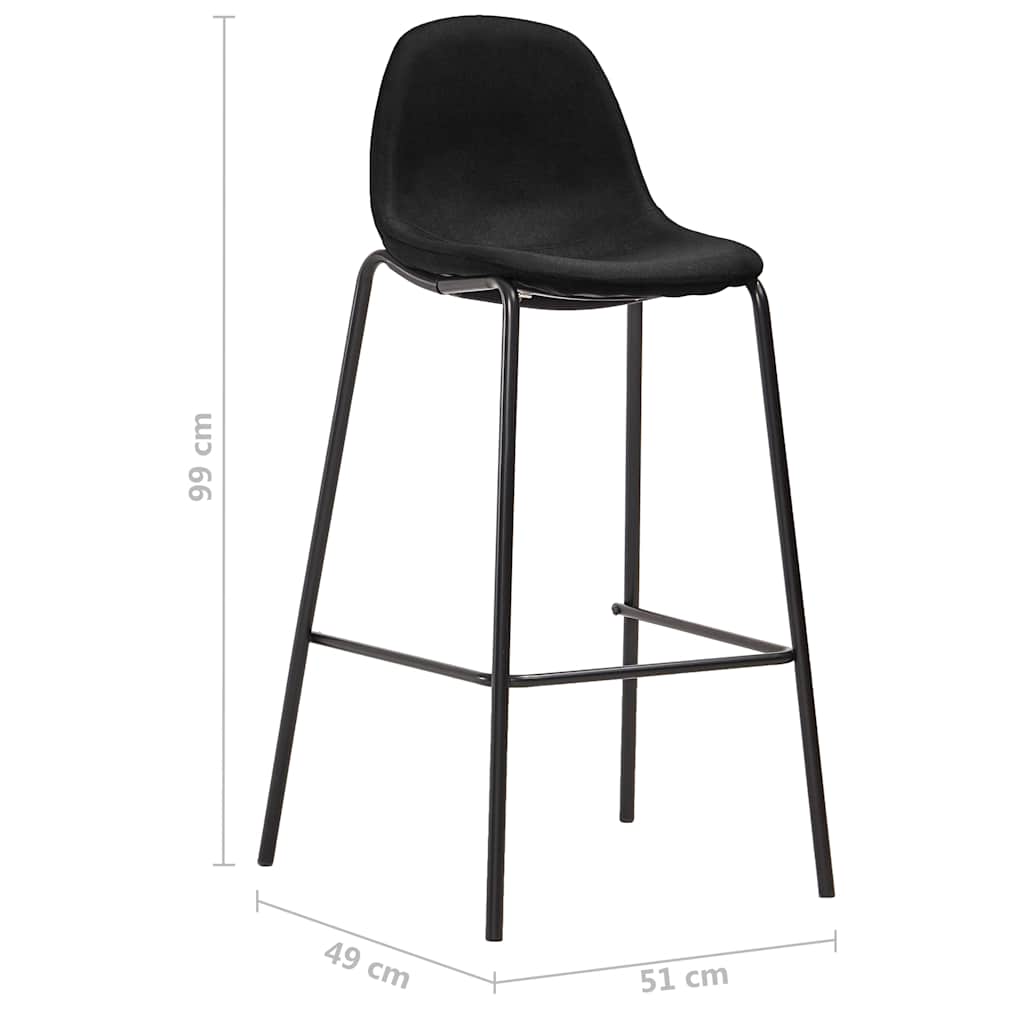 3-tlg. Bar-Set Stoff Dunkelgrau