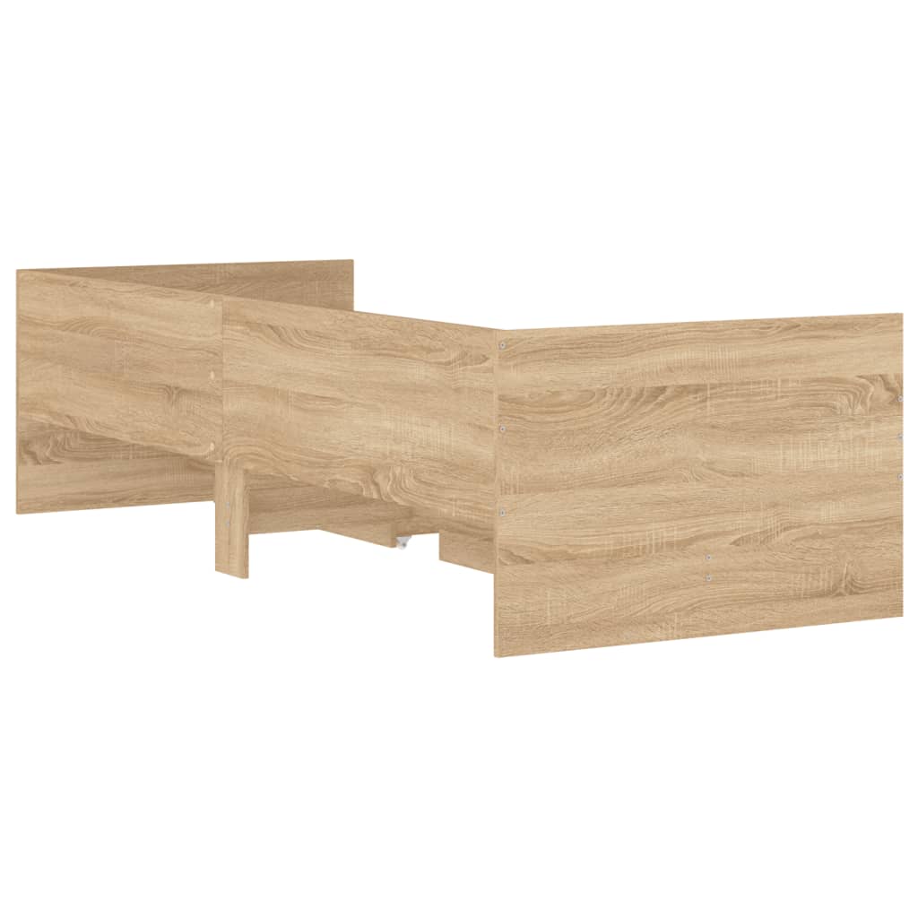 Bett mit Schubladen Braun Eiche-Optik 75x190 cm
