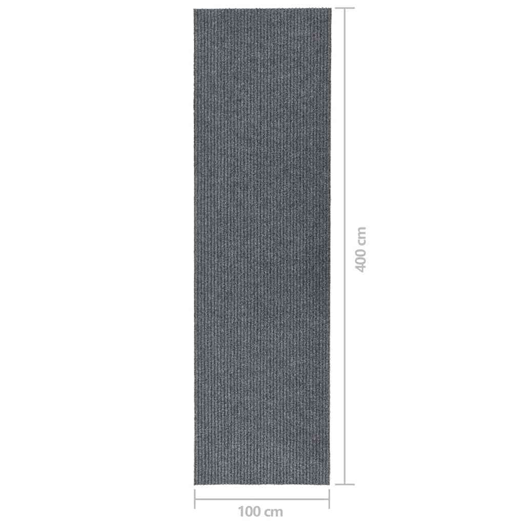 Teppichläufer Grau 80 x 150 cm Stoff