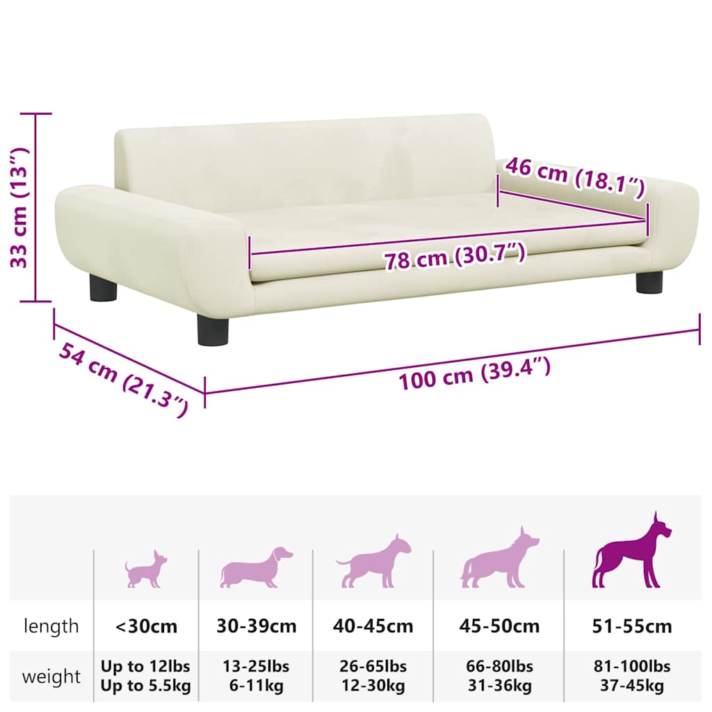 Hundebett Blau 100x54x33 cm Samt