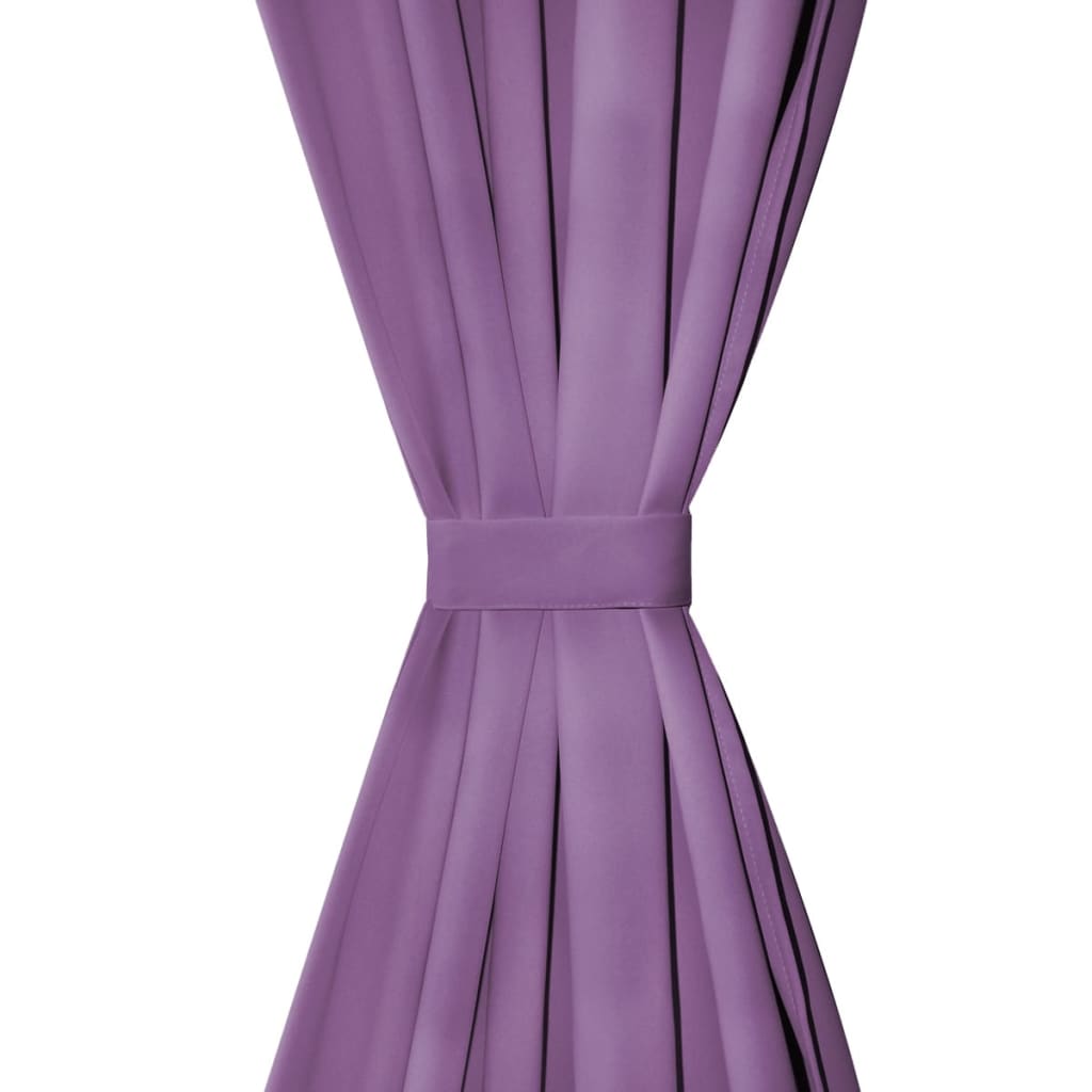 Vorhänge Gardinen aus Satin 2-teilig 140 x 175 cm Schwarz