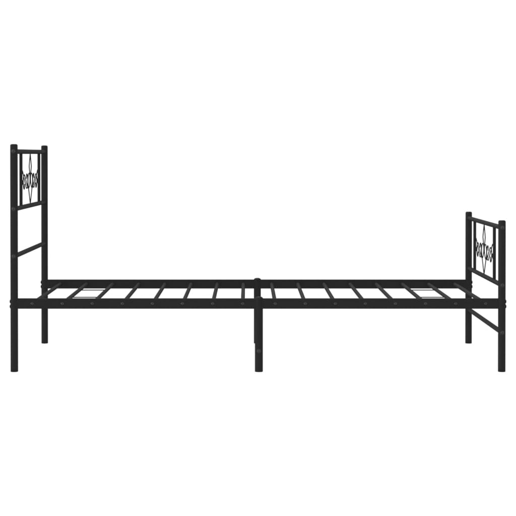 Bettgestell mit Kopfteil Metall Schwarz 100x190 cm