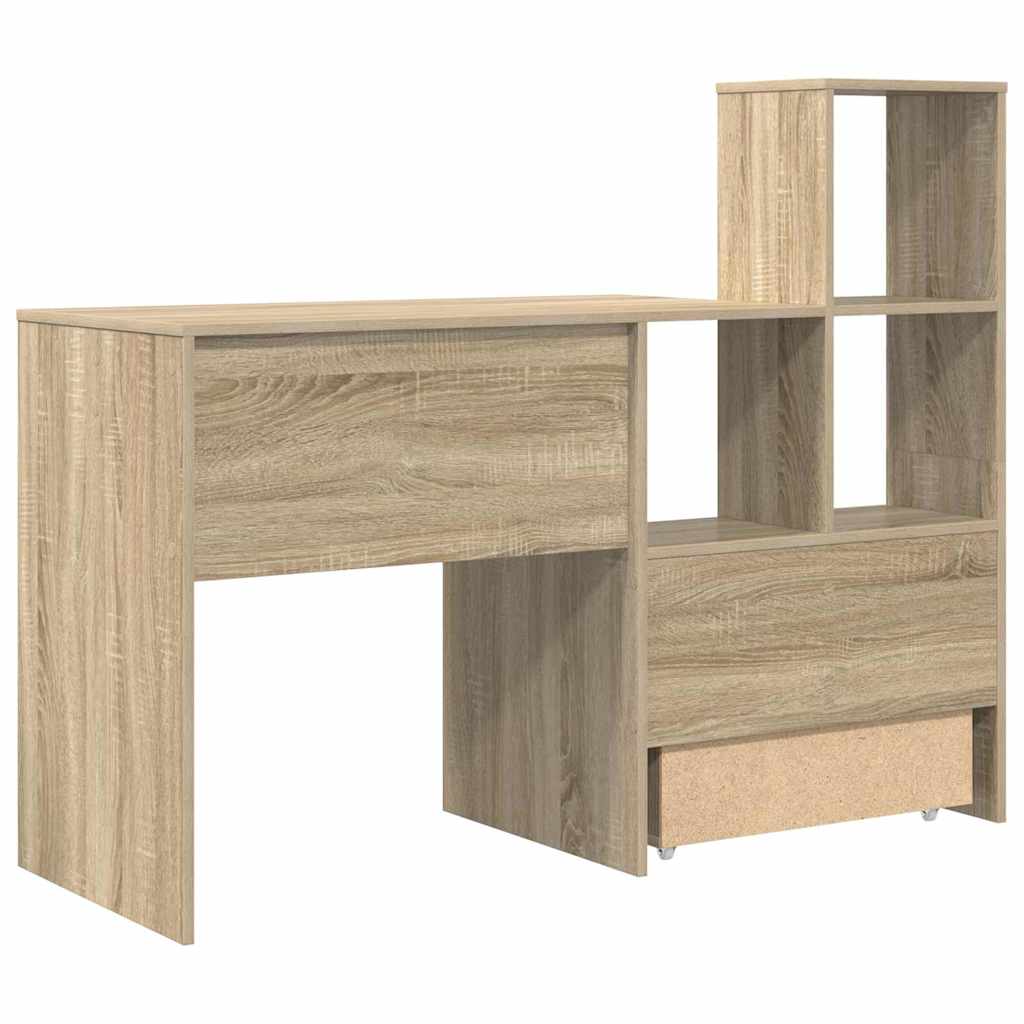 Schreibtisch mit Regal Weiß 131,5 x 50 x 106,5 cm Holzwerkstoff