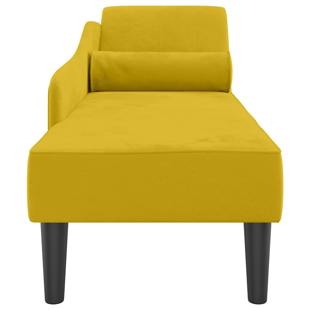 Chaiselongue mit Kissen Rosa Samt