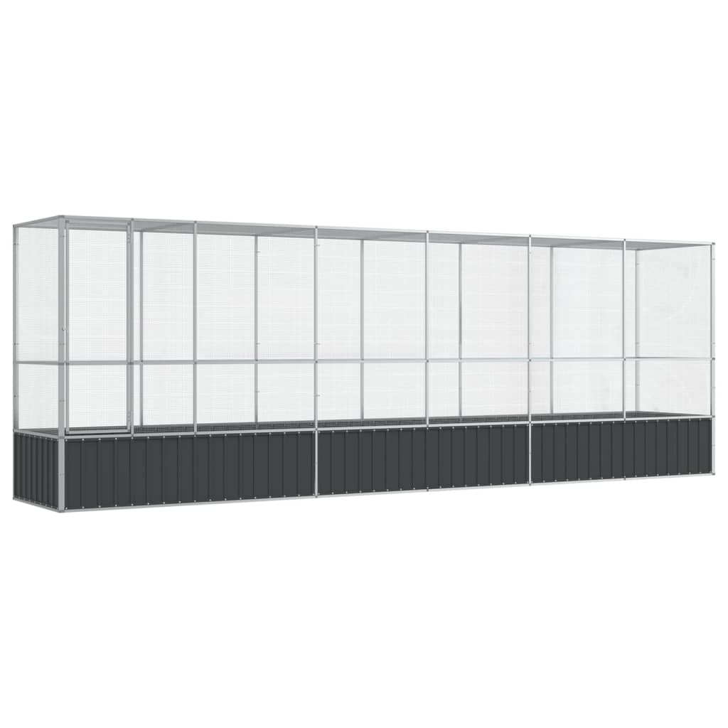 Voliere Silbern 210,5x107x212 cm Stahl