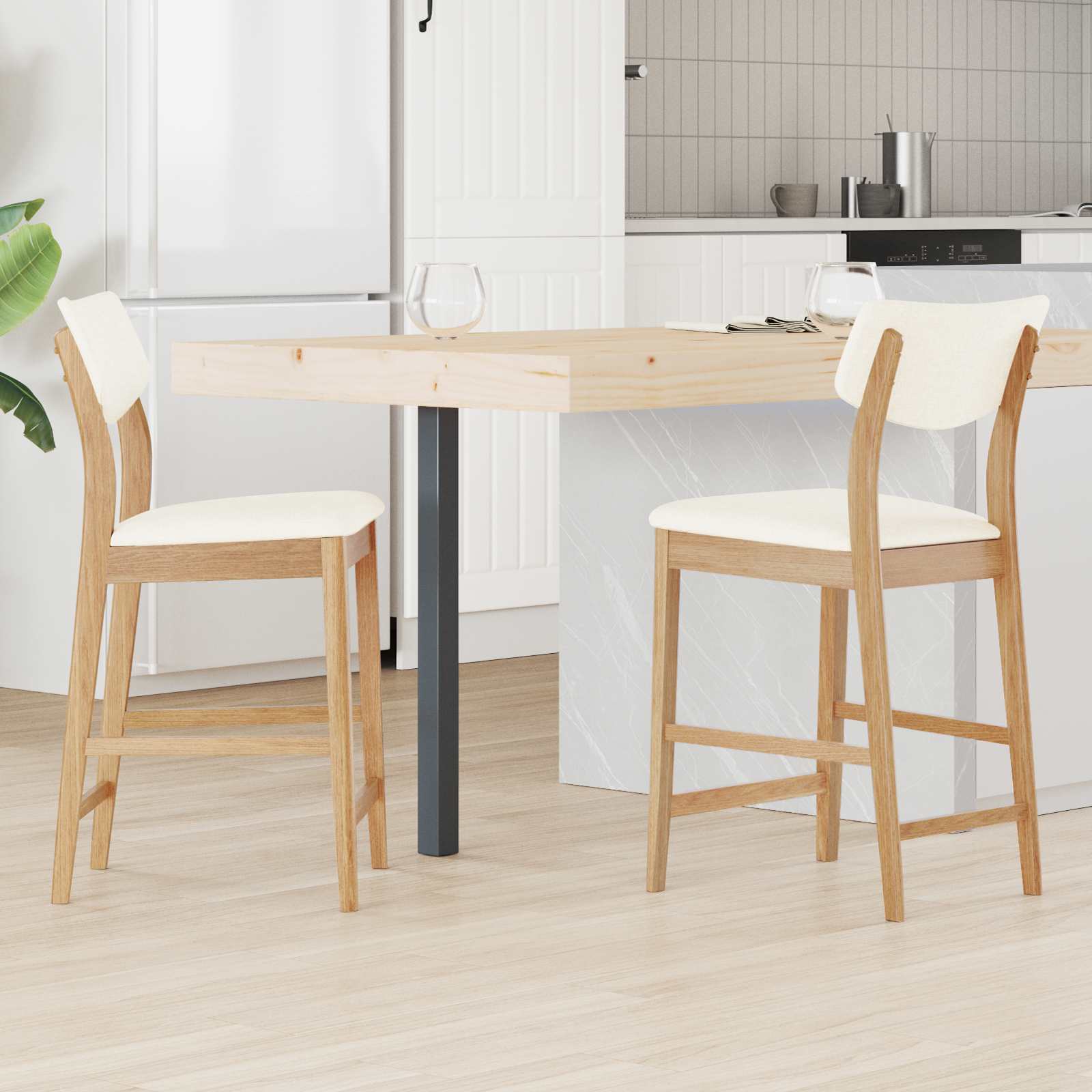 Esszimmerstühle 2 pcs Hellbraun 48 x 49 x 95 cm