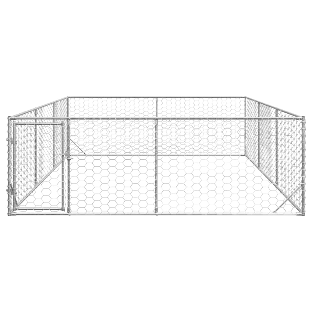 Outdoor-Hundezwinger mit Tür 2x4x1 m Verzinkter Stahl