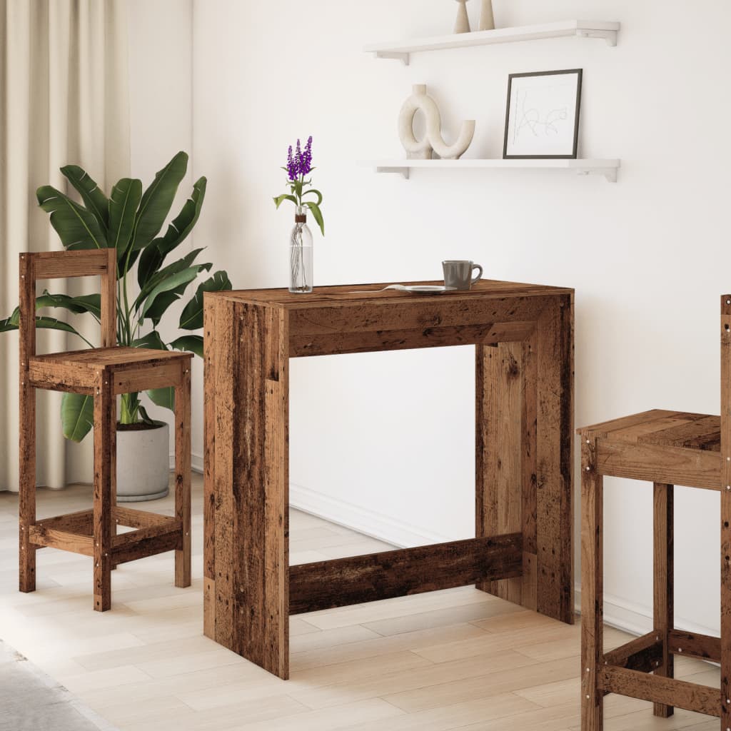 Bartisch Schwarz Eichen-Optik 102 x 50 x 103,5 cm Holzwerkstoff