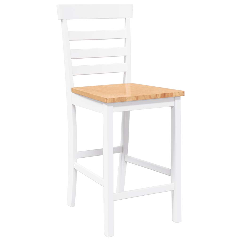Barhocker 2 Stk. Weiß Stoff