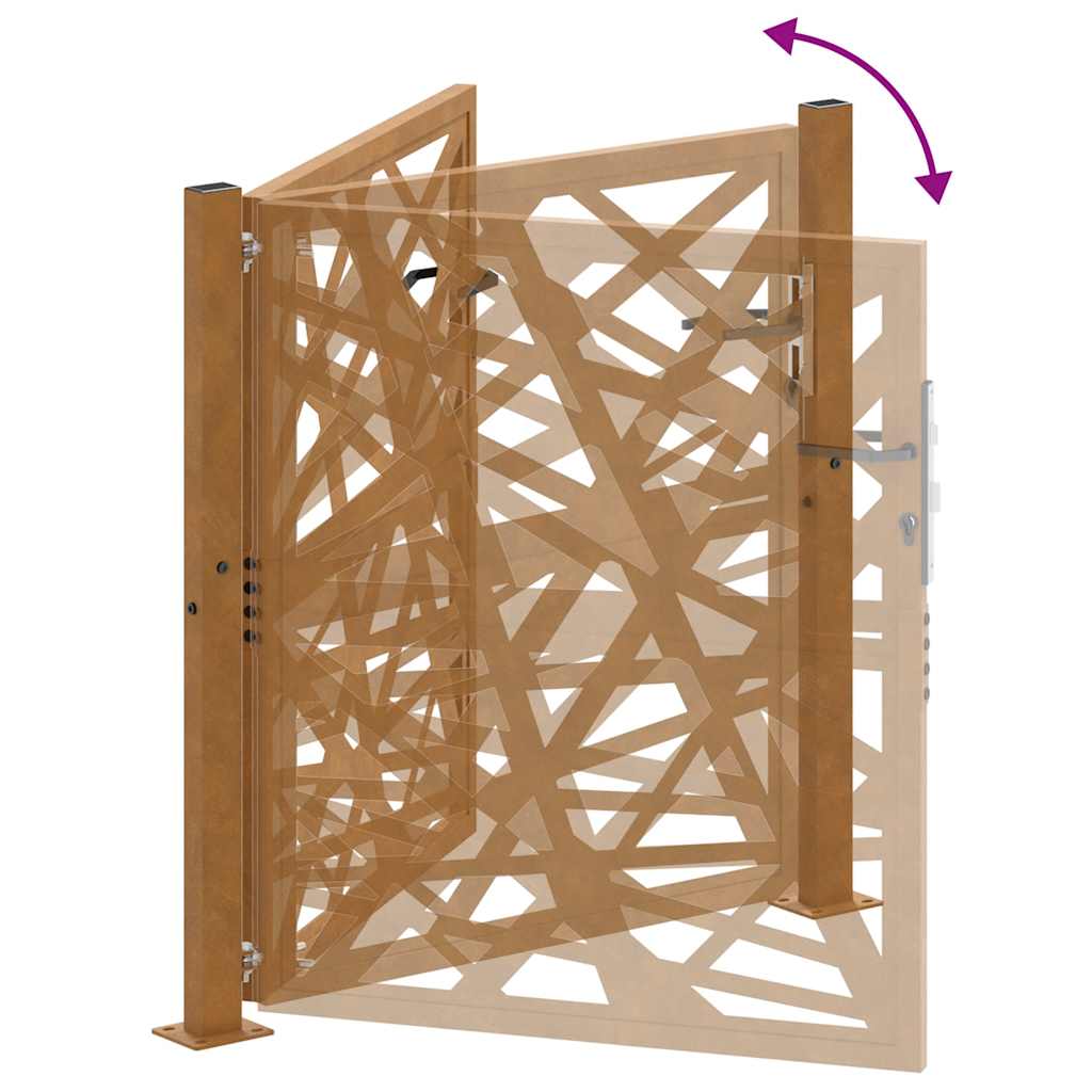 Gartentor Schwarz 100x100 cm Stahl Lichtdesign