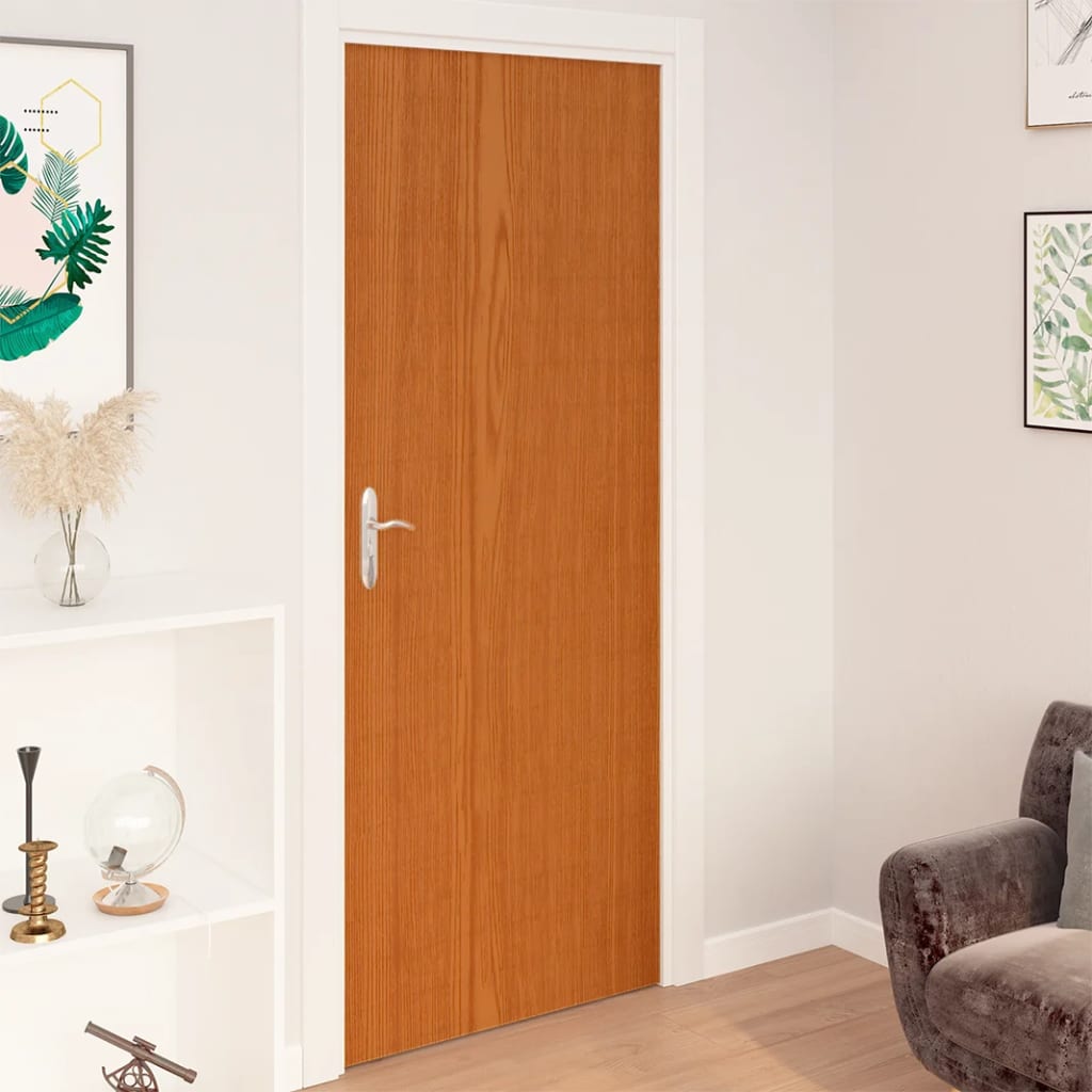 Selbstklebende Türfolien 2 Stk. Weißes Holz 210 x 90 cm PVC