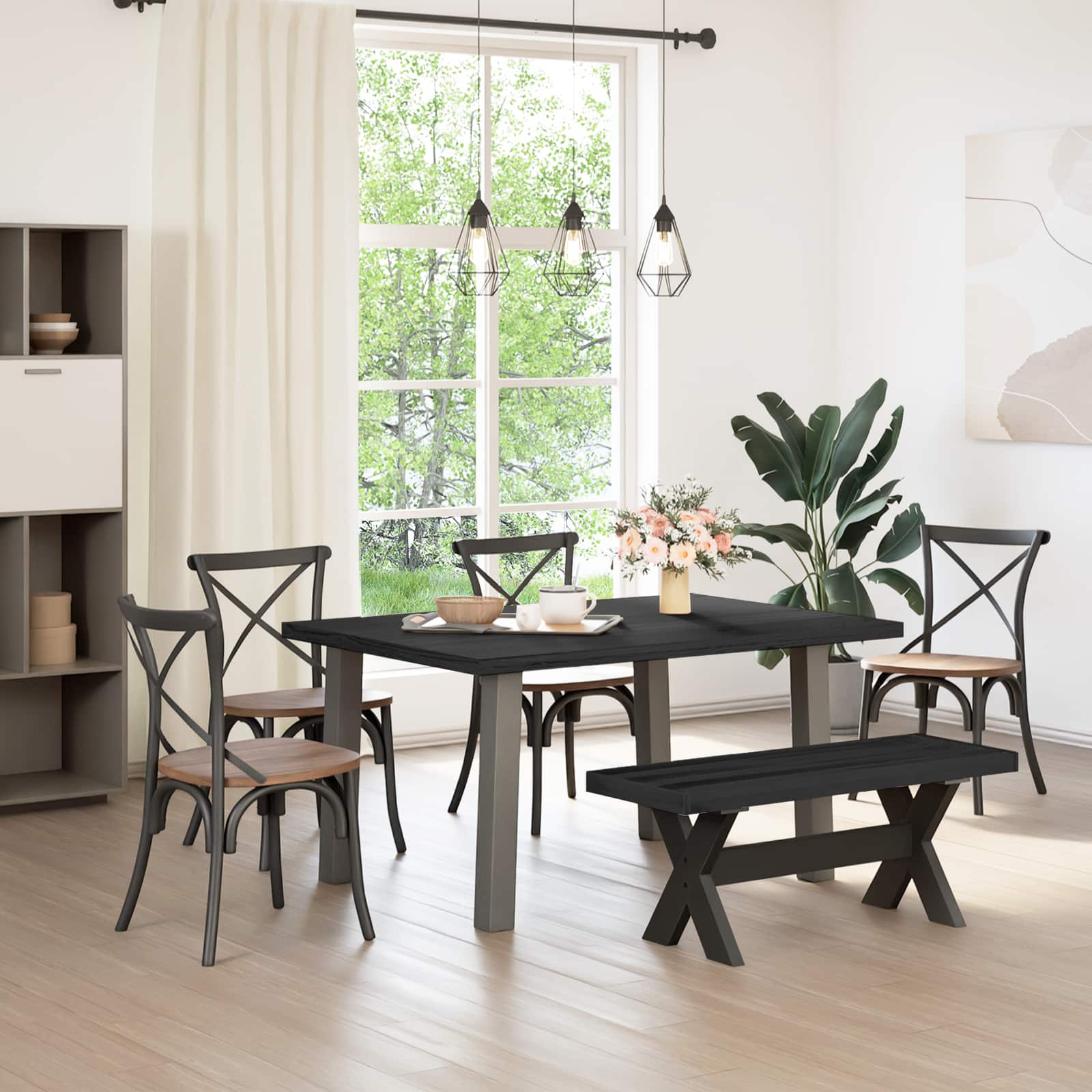 Esstischbank NOAIN 180 x 41 x 45 cm Massives Kiefernholz