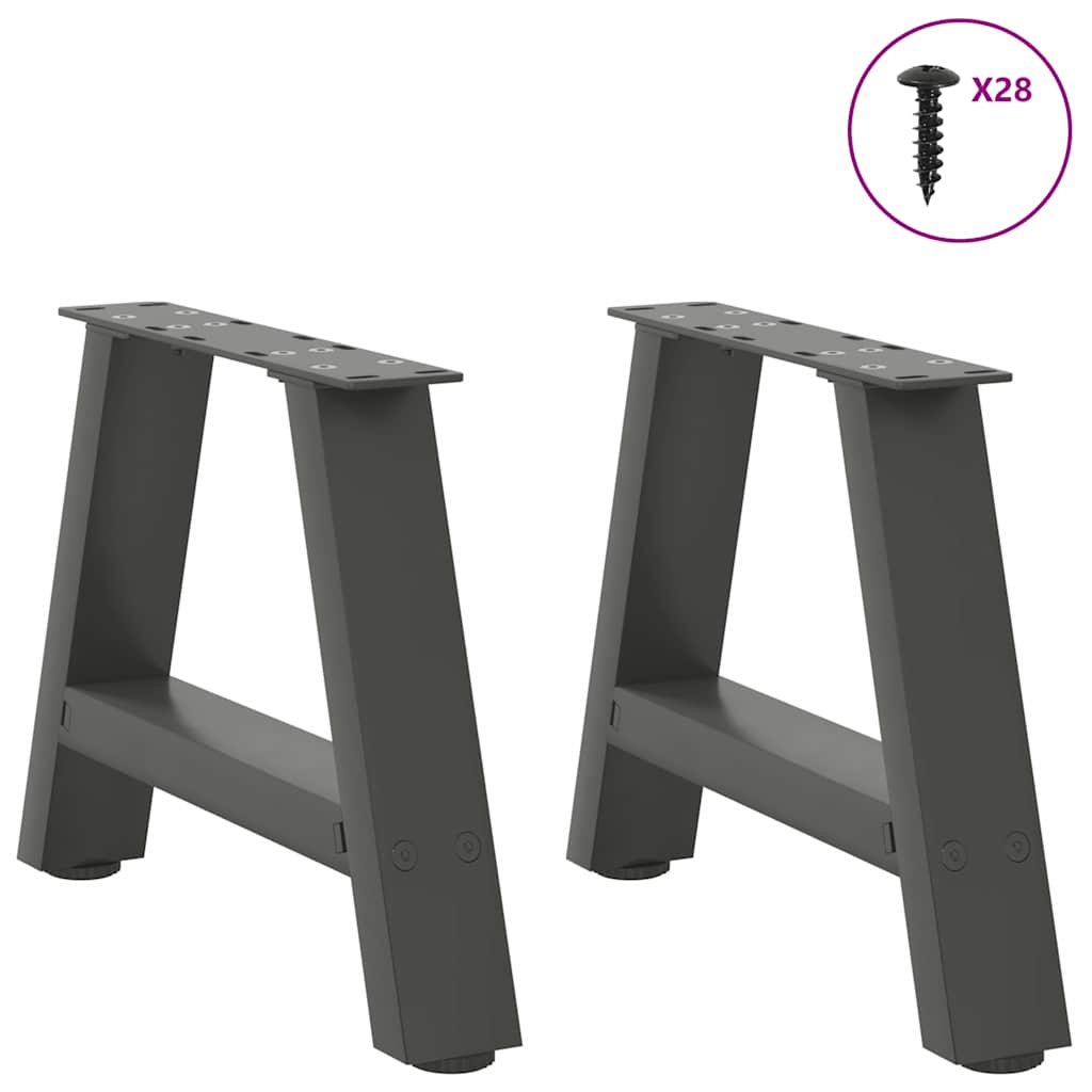 Couchtischbeine A-Form 2 Stk. 30x(30-31) cm Stahl