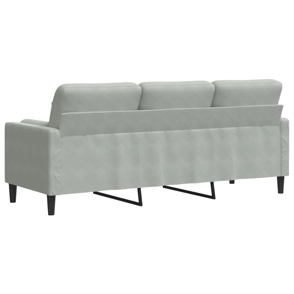 2-Sitzer-Sofa mit Zierkissen Hellgrau 120 cm Samt