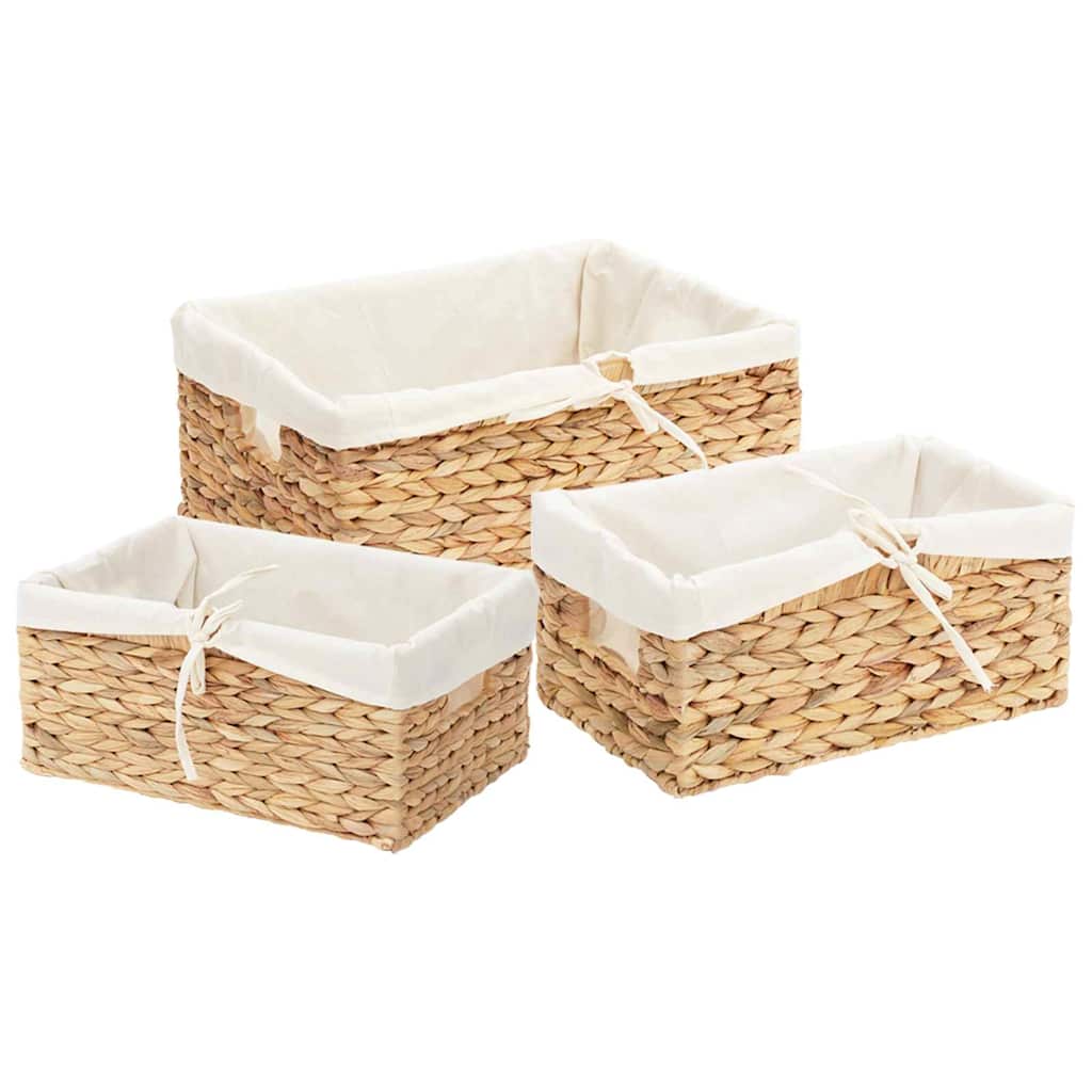 Aufbewahrungskörbe 3 pcs Natur Wasserhyazinthe