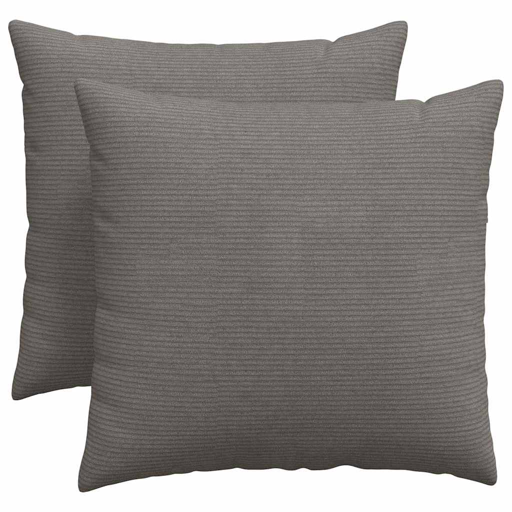 Sofakissen 2 Stück Hellgrau 50 x 30 cm Cordstoff