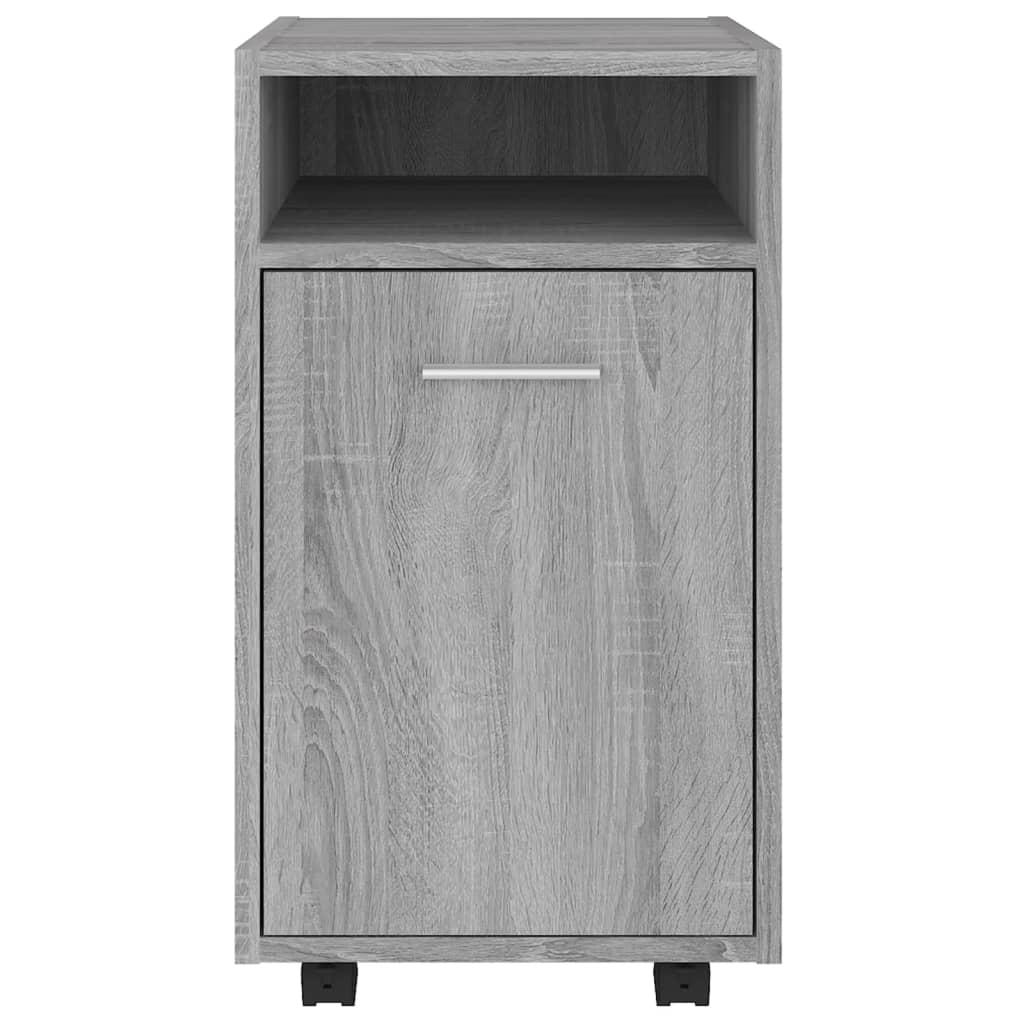 Beistellschrank mit Rollen Weiß 33x38x60 cm Holzwerkstoff