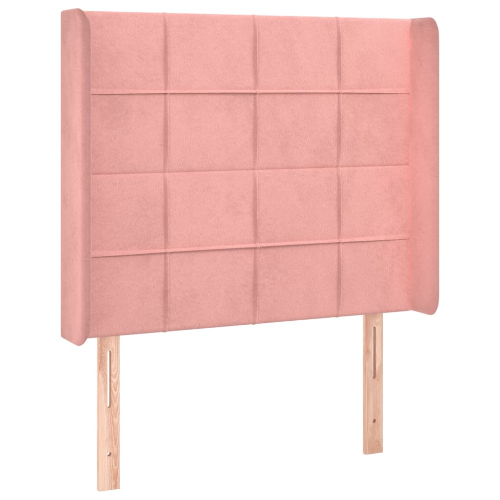 Kopfteil mit Ohren Dunkelblau 93x16x78/88 cm Samt
