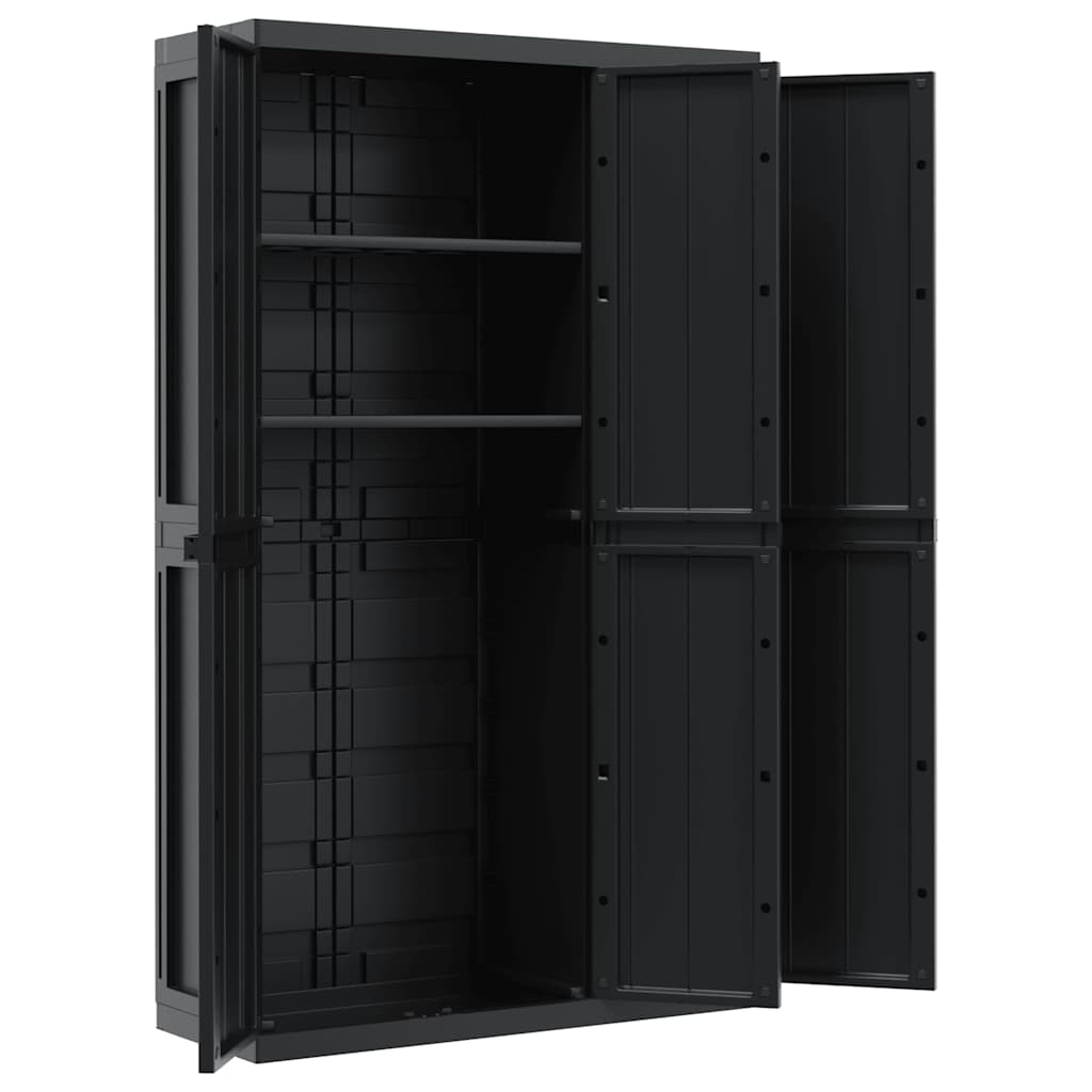 Gartenschrank Grau und Schwarz 65x37x85 cm PP