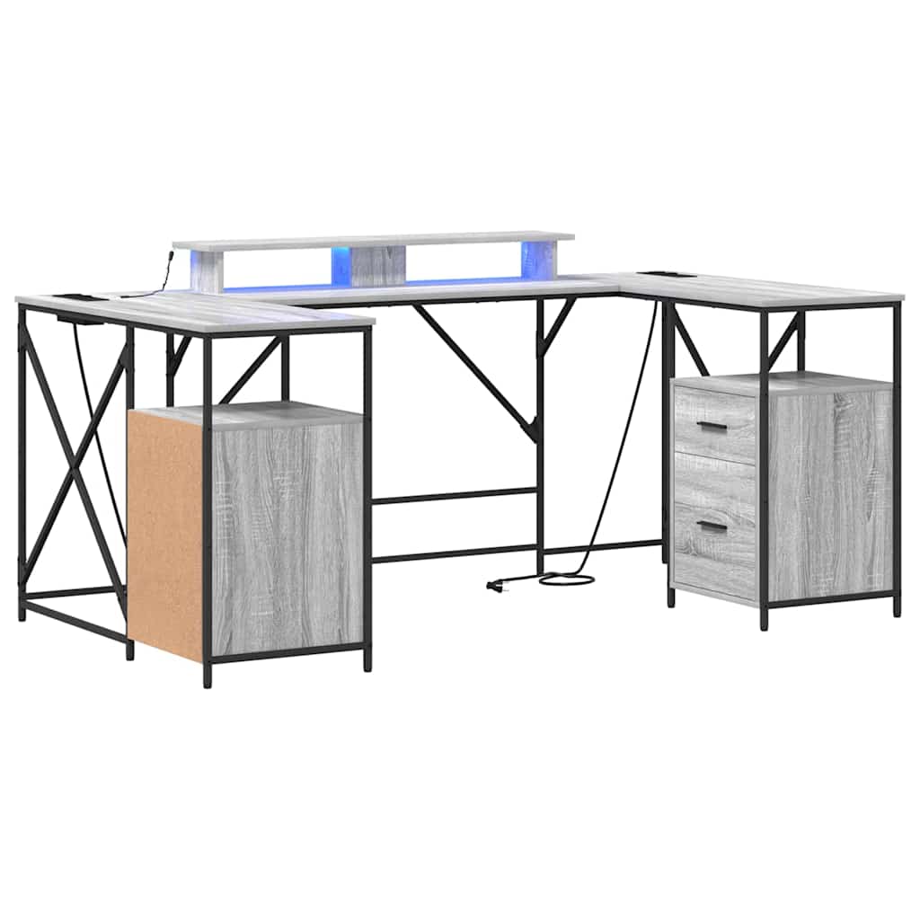 Schreibtisch mit Regal Schwarz Eichen-Optik 182 x 101 x 87,5 cm