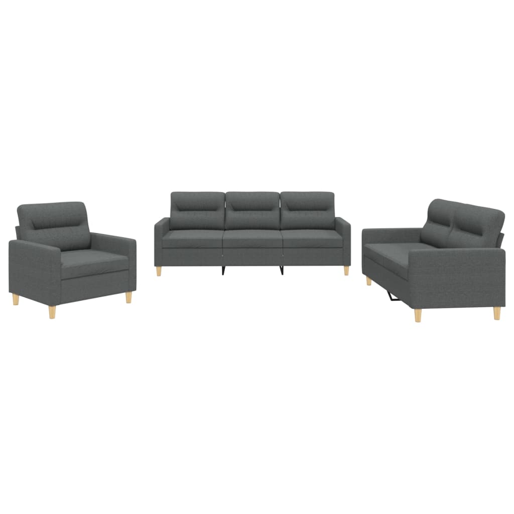 4-tlg. Sofagarnitur mit Kissen Taupe Stoff