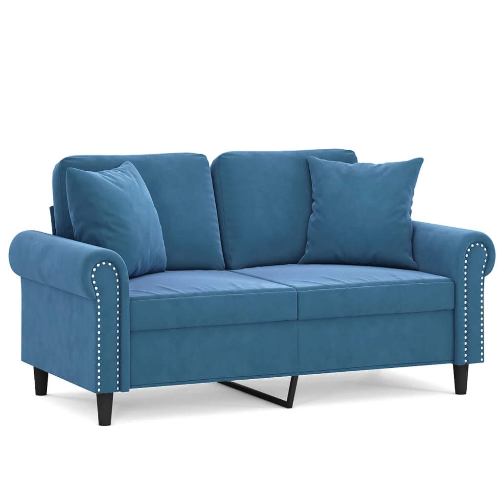 2-Sitzer-Sofa mit Zierkissen Dunkelgrün 120 cm Samt