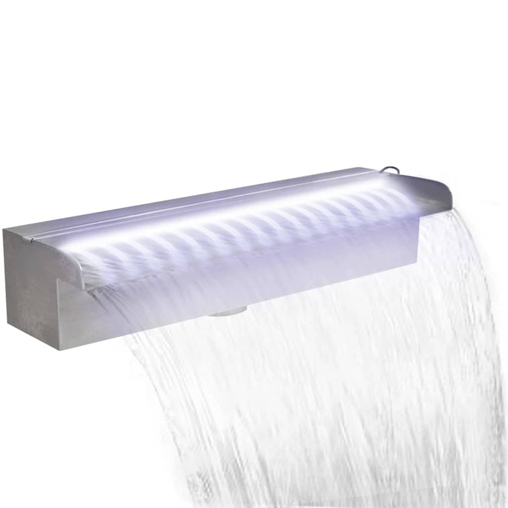 Pool-Wasserfall mit LEDs Edelstahl 110 cm