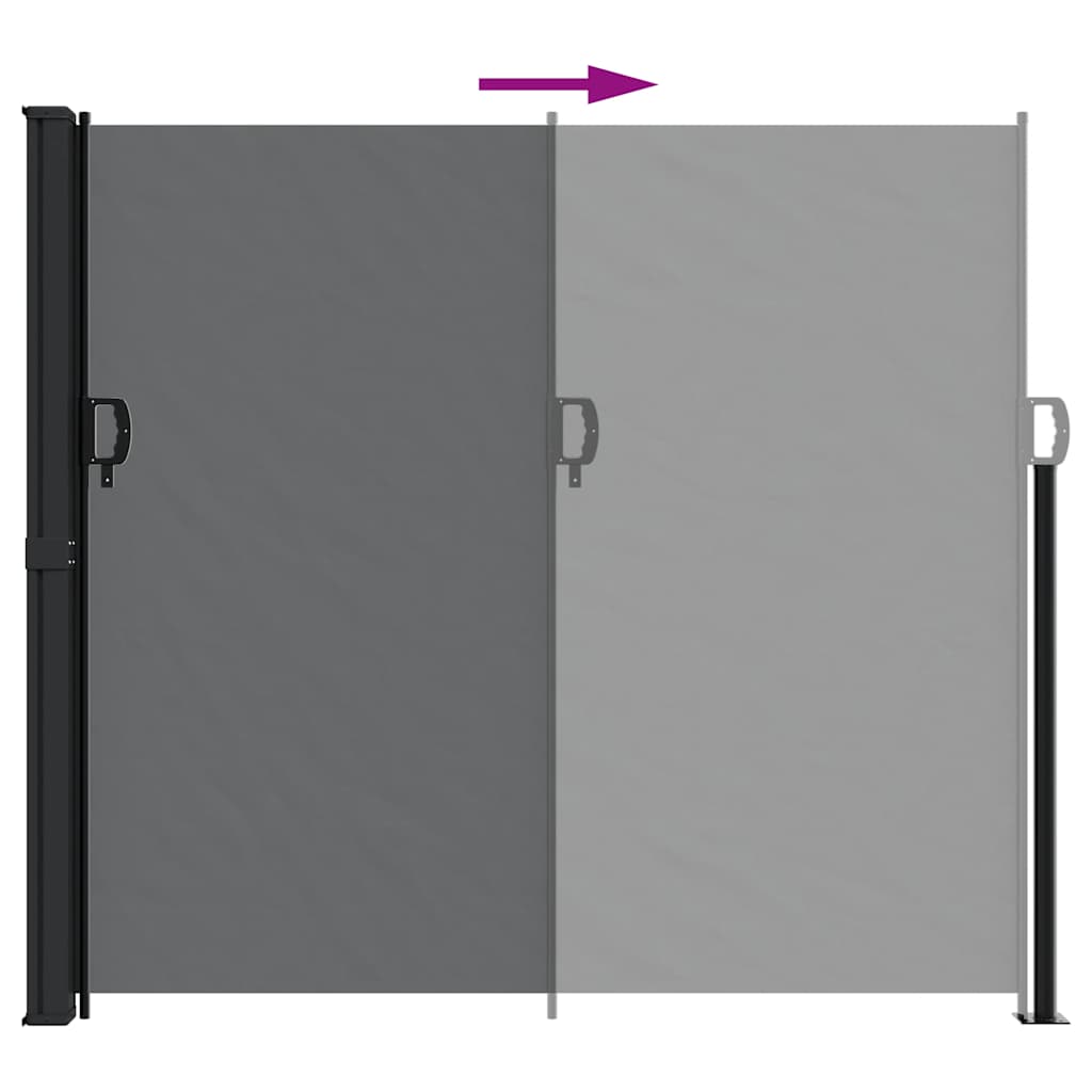 Seitenmarkise Ausziehbar Schwarz 100x300 cm