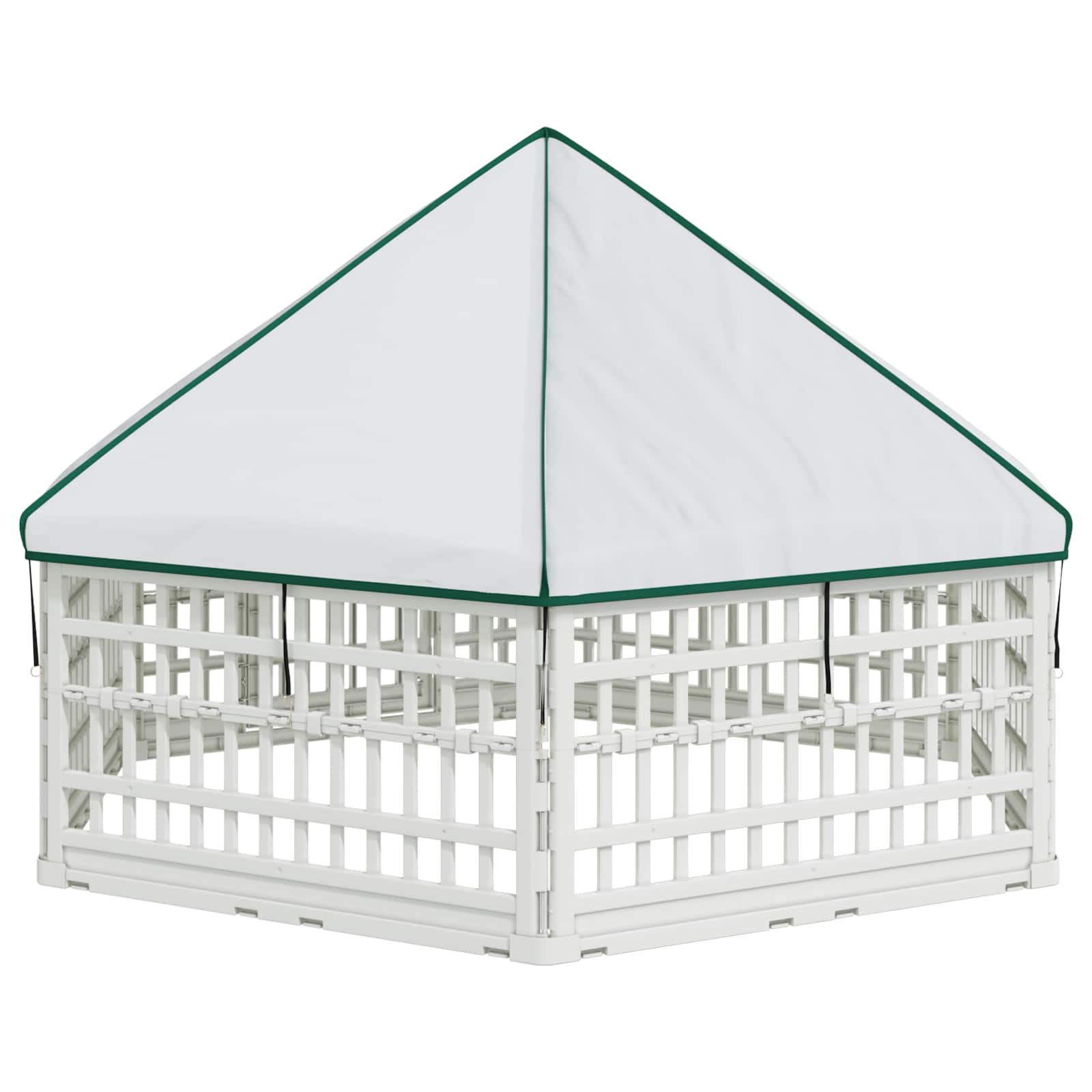 6-Panel-Hundespielplatz 122 x 106,5 x 40 cm Kunststoff Weiß