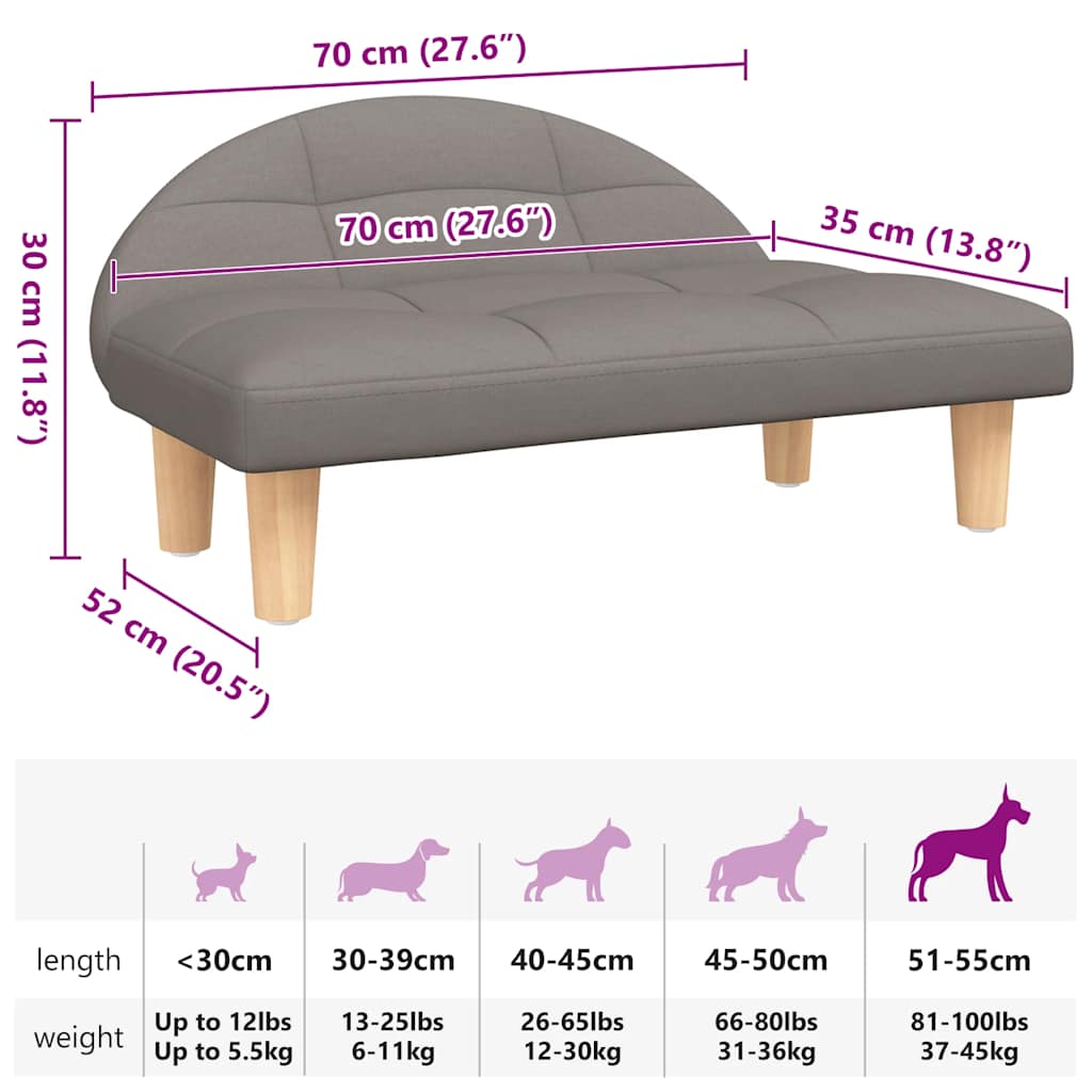 Hundebett Creme 70x52x30 cm Stoff