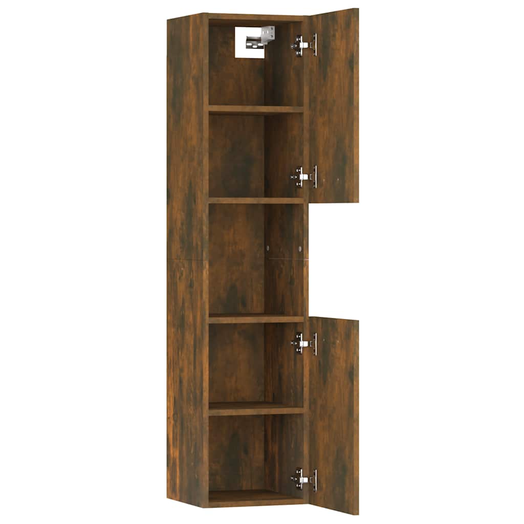 Badezimmerschrank Weiß 30x30x130 cm Holzwerkstoff