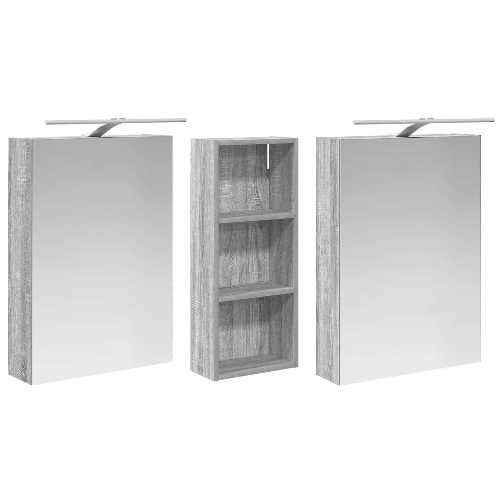 Badezimmerschrank-Set 3 pcs 80 x 10,5 x 50 cm Holzwerkstoff