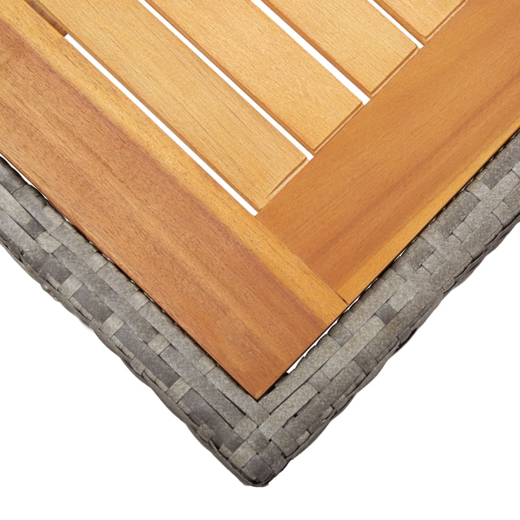 Gartentisch 190x90x75 cm Akazienholz und Poly Rattan Schwarz