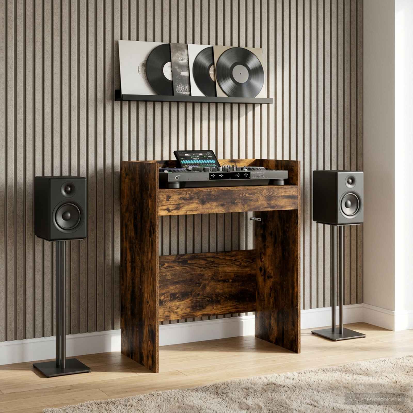 DJ Tisch Weiß 102 x 45 x 102 cm Holzwerkstoff