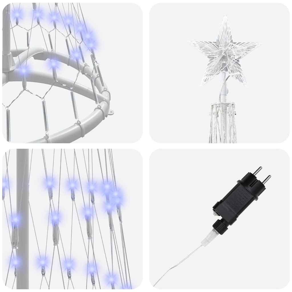 LED-Weihnachtsbaum Warmes Weiß 51 x 51 x 190 cm Metall