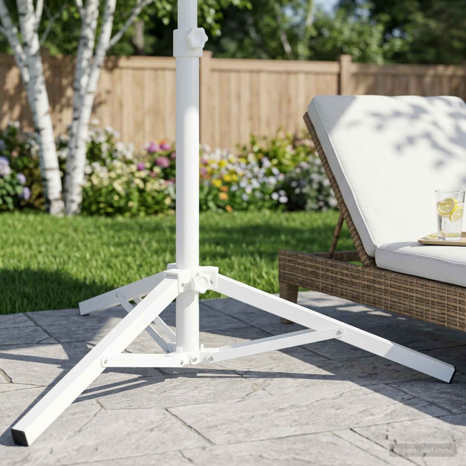 Sonnenschirmständer Weiß Stahl für 25-32 mm Mast