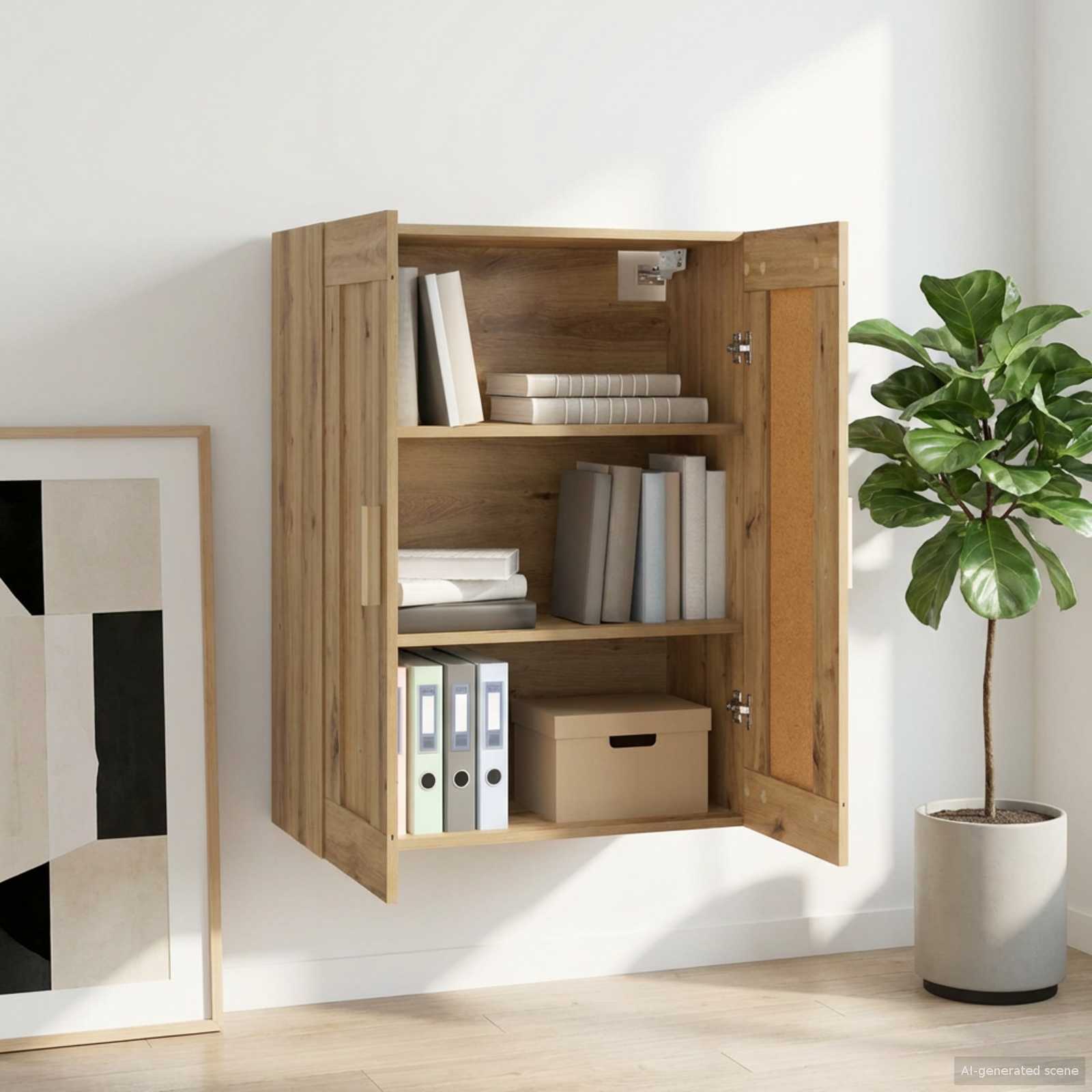 Wandschrank Weiß 69,5x32,5x90 cm Holzwerkstoff