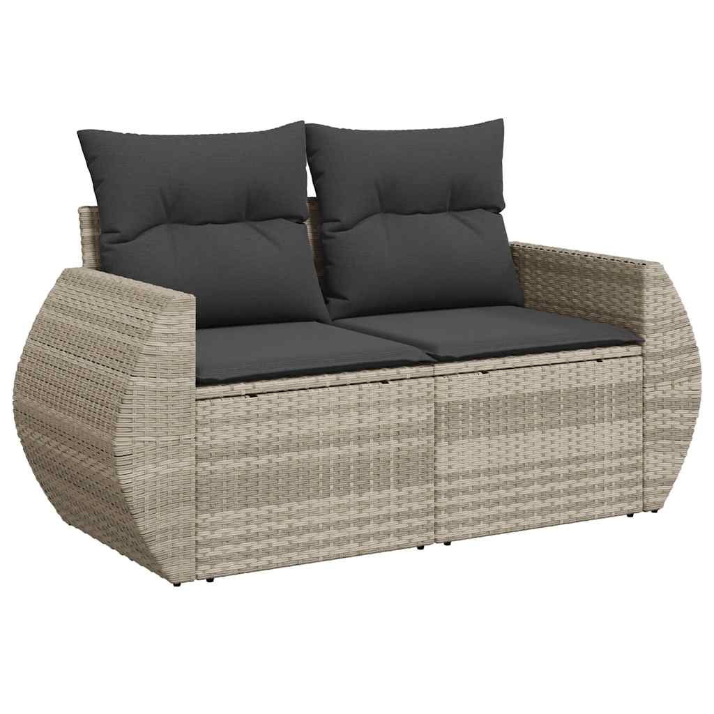 6-tlg. Garten-Sofagarnitur mit Kissen Schwarz Poly Rattan