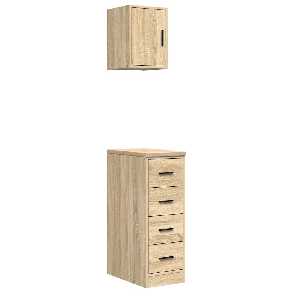 Garagenschränke 2 Stk. Schwarz Holzwerkstoff