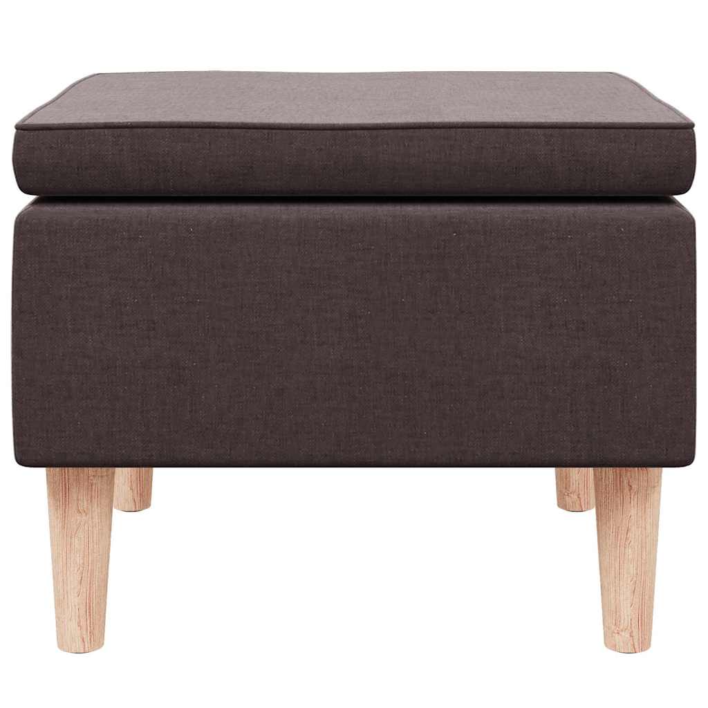 Hocker mit Holzbeinen Schwarz Stoff