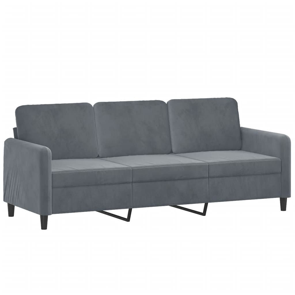 3-Sitzer-Sofa mit Hocker Rosa 180 cm Samt