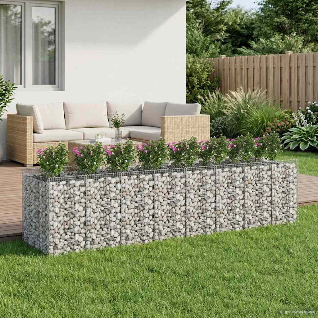 Gabionen-Hochbeet 2 pcs Silber