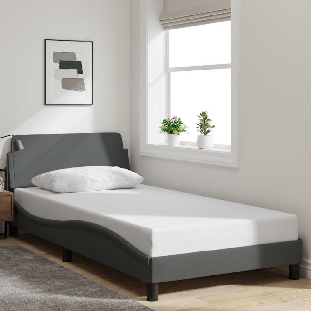 Bettgestell "Dover" Hellgrau 100x190 cm Stoff