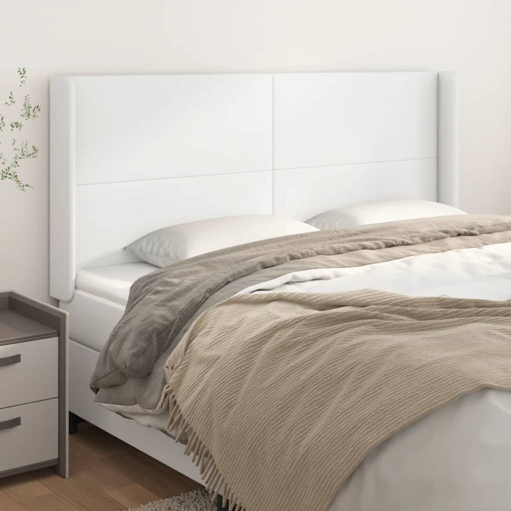 Kopfteil mit Ohren Creme 83x16x78/88 cm Kunstleder