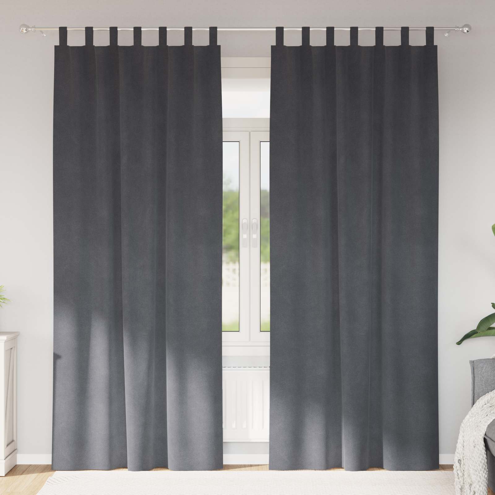 Verdunkelungsvorhänge 2 pcs Schwarz 140 x 140 cm Samt
